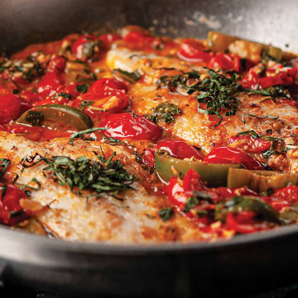 Try the Pan Seared Cod recipe for a simple delicious fish dinner. Cod, grape tomatoes and jalapeños will impress your tastebuds.