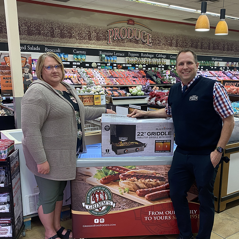 Presenting the Valleyview winner of the giveaway with her prize - a Blackstone Griddle!