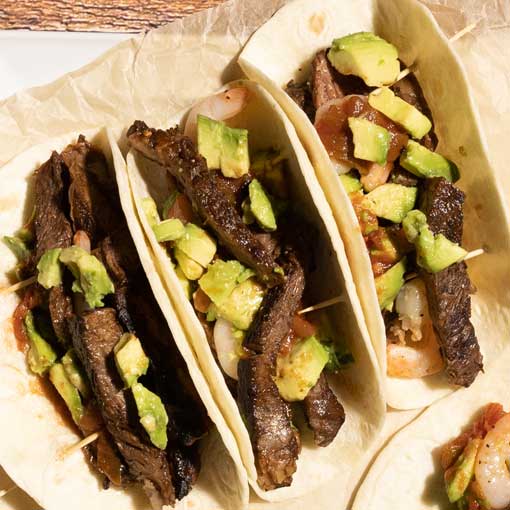 Cook up from Fresh Alberta Beef that you got marinated for free in store. Heat up some prawns and make some delicious tacos.